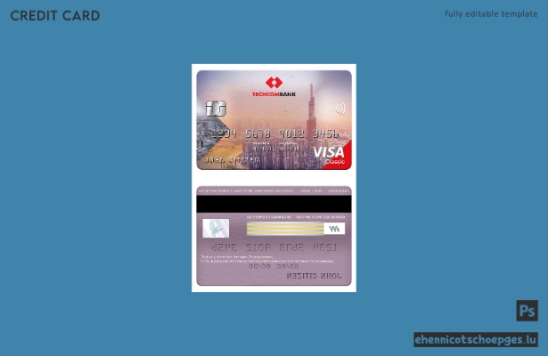 Beispielvorschau der vietnamesischen Techcombank Visa Classic Karte